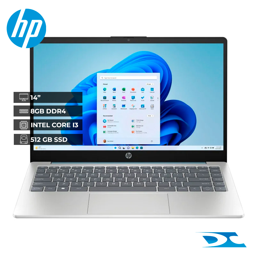 Portátil HP 14-EP0002LA INTEL CORE I3 N305/RAM 8GB /512GB SSD/ 14" /FREE / SILVER