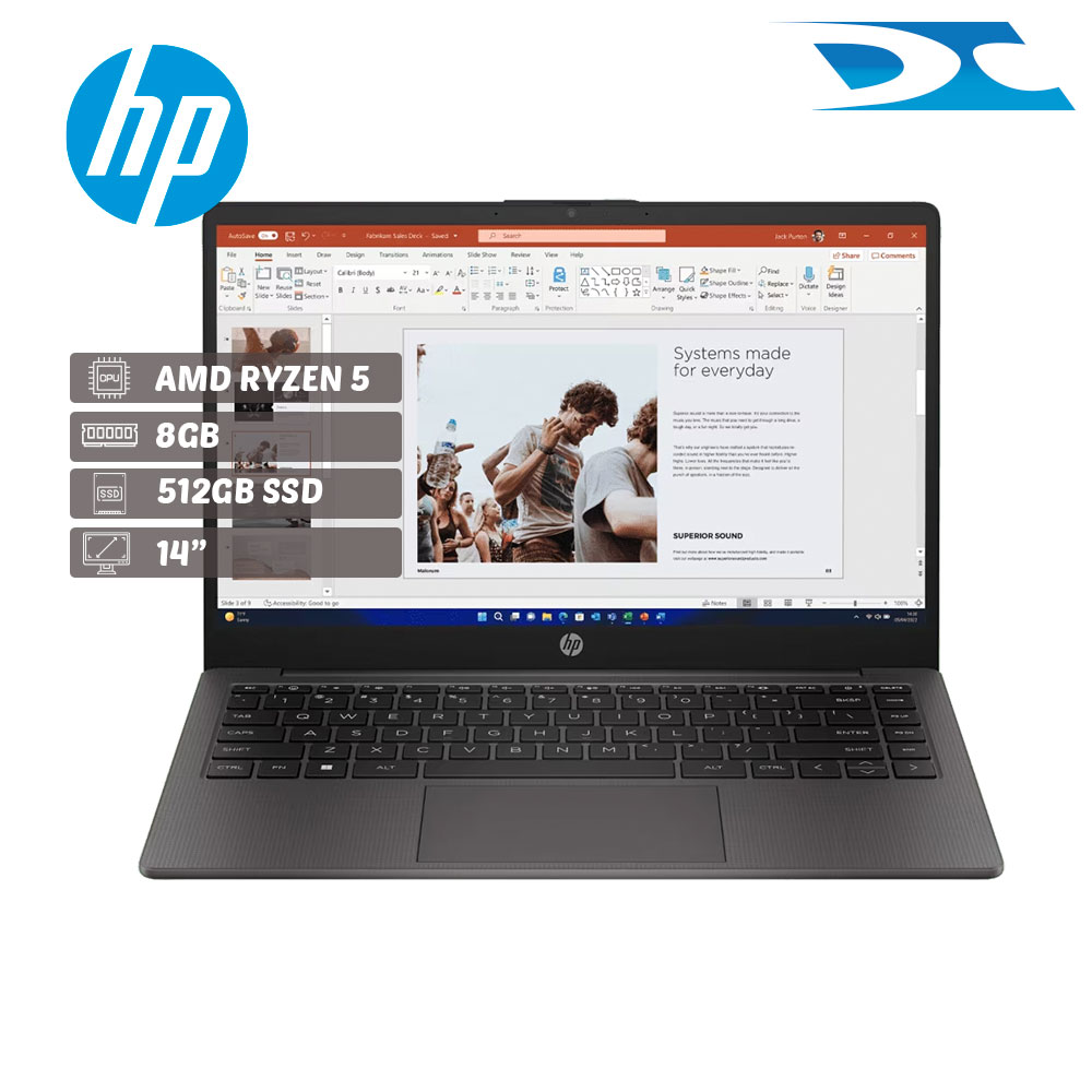 Portátil HP 245 G10/Ryzen 5 7530U / Ram 8GB /512GB SSD/ 14” / Free